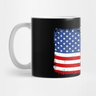 Proud Border Collie American Flag patriotic merle dog Mug